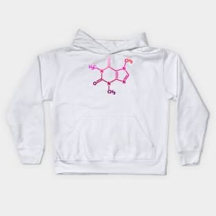 Caffeine Structure Pink Chemistry Coffee Kids Hoodie